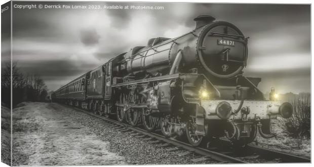 44871 on east lancs railway  Canvas Print by Derrick Fox Lomax