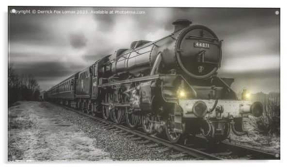 44871 on east lancs railway  Acrylic by Derrick Fox Lomax
