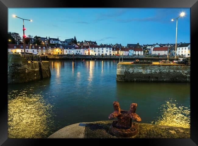 St Monans Harbour at night  Framed Print by Anthony McGeever