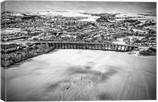 Penistone Viaduct Mono Canvas Print by Apollo Aerial Photography