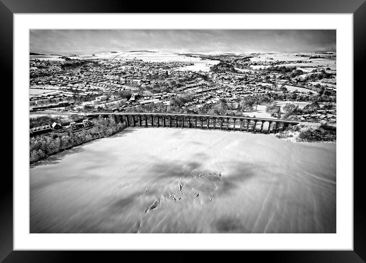 Penistone Viaduct Mono Framed Mounted Print by Apollo Aerial Photography