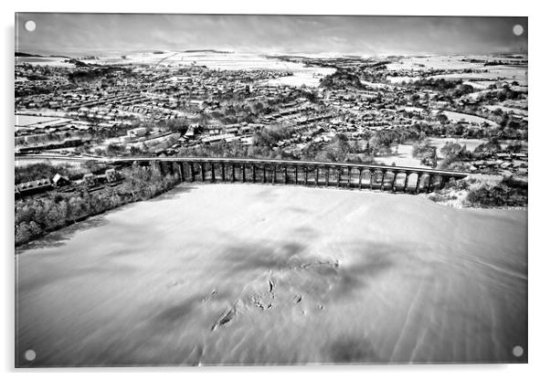 Penistone Viaduct Mono Acrylic by Apollo Aerial Photography