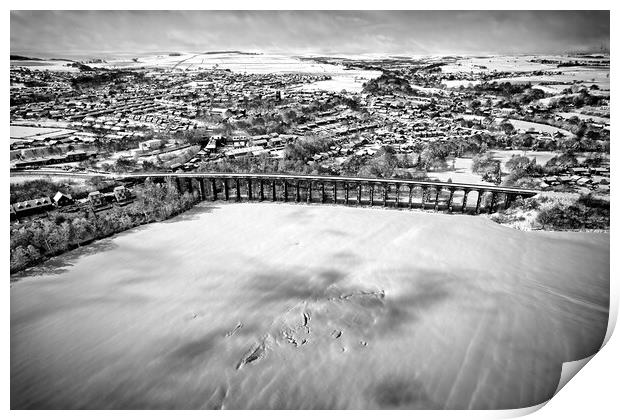 Penistone Viaduct Mono Print by Apollo Aerial Photography