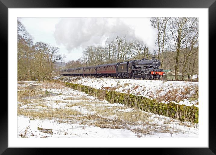 Steam locomotive 45690 Leander Framed Mounted Print by David Birchall