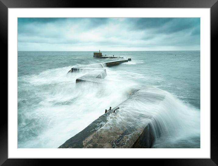 St Monans Breakwater Zig Zag Pier  Framed Mounted Print by Anthony McGeever