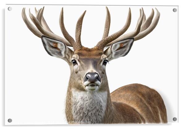 Illustration of a beautiful deer. Ai generated. Acrylic by Joaquin Corbalan
