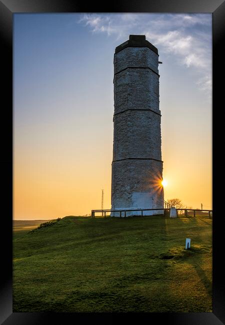 Captivating Sunrise at the Oldest Lighthouse Framed Print by Tim Hill