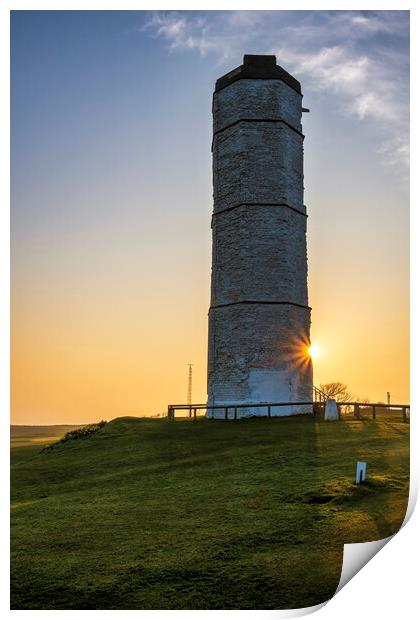 Captivating Sunrise at the Oldest Lighthouse Print by Tim Hill