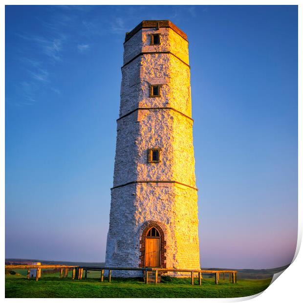 Flamborough Old Lighthouse Print by Tim Hill