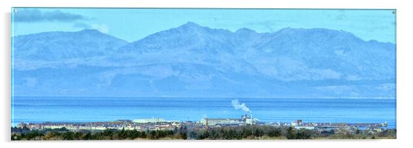 Over Troon to Arran and its montains Acrylic by Allan Durward Photography