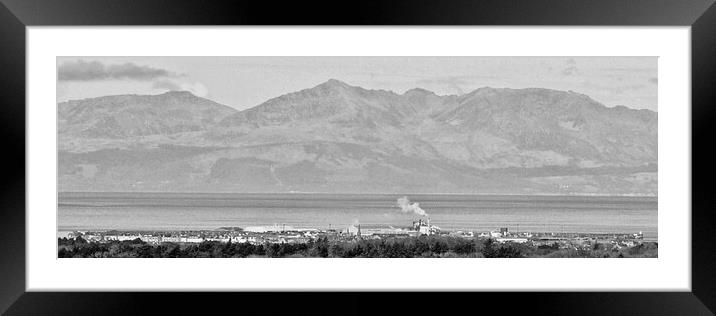 Troon and Arran (black&white) Framed Mounted Print by Allan Durward Photography