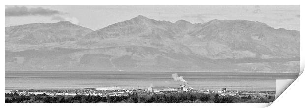 Troon and Arran (black&white) Print by Allan Durward Photography