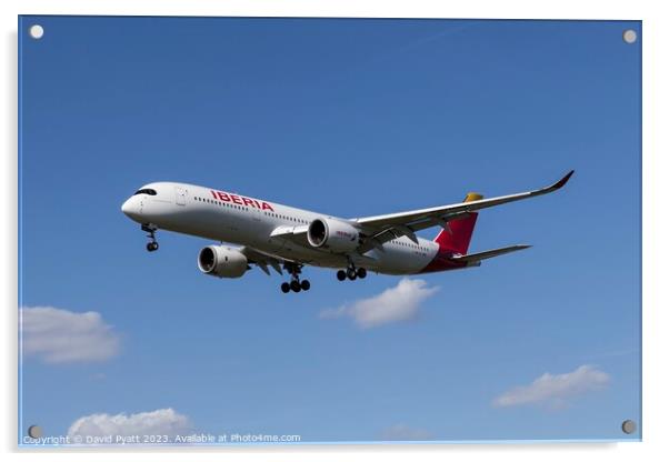 Iberia Airbus A350-941  Acrylic by David Pyatt