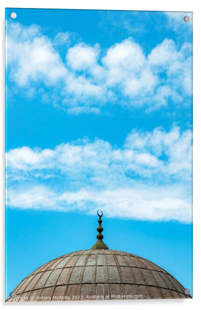 Istanbul Mosque Dome Blue Sky Acrylic by Antony McAulay