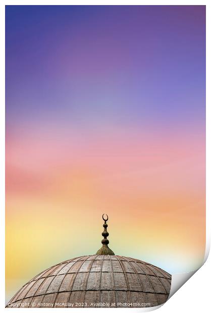 Istanbul Mosque Dome Sunrise Sky Print by Antony McAulay