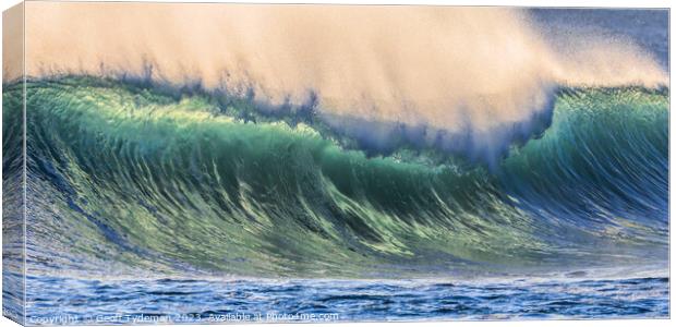 A Breaking Wave in Cornwall Canvas Print by Geoff Tydeman