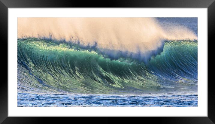 A Breaking Wave in Cornwall Framed Mounted Print by Geoff Tydeman