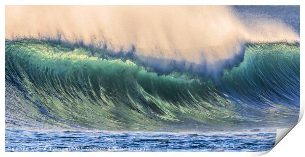 A Breaking Wave in Cornwall Print by Geoff Tydeman