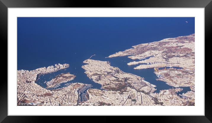 Sliema, Valletta, Floriana and the Three Cities Framed Mounted Print by Kasia Design