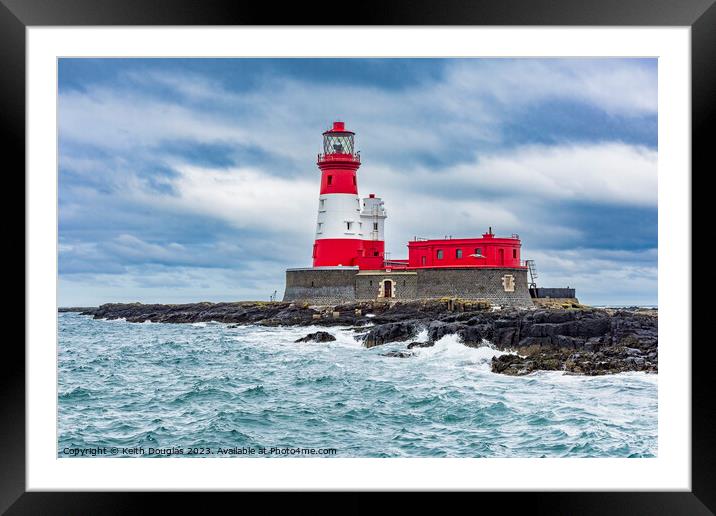Longstone Lighthouse, Farne Islands Framed Mounted Print by Keith Douglas