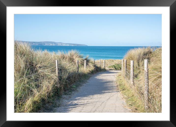 A Serene Path to Gwithian Beach Framed Mounted Print by Graham Custance