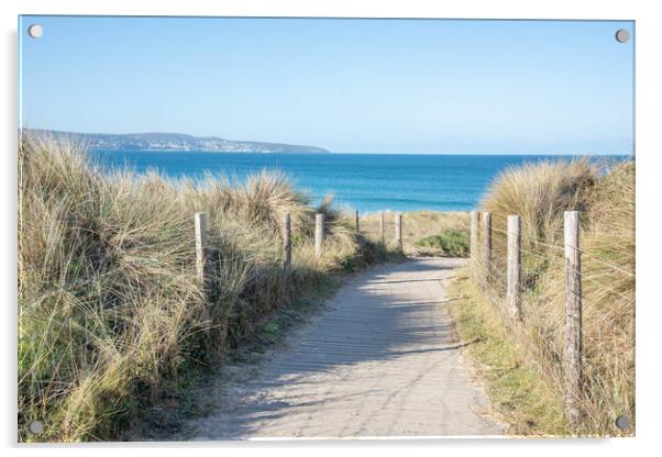 A Serene Path to Gwithian Beach Acrylic by Graham Custance