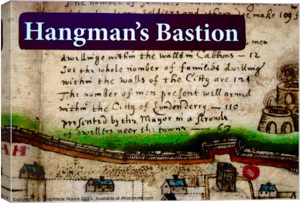 Hangman's Bastion on the Derry Wall Canvas Print by Stephanie Moore