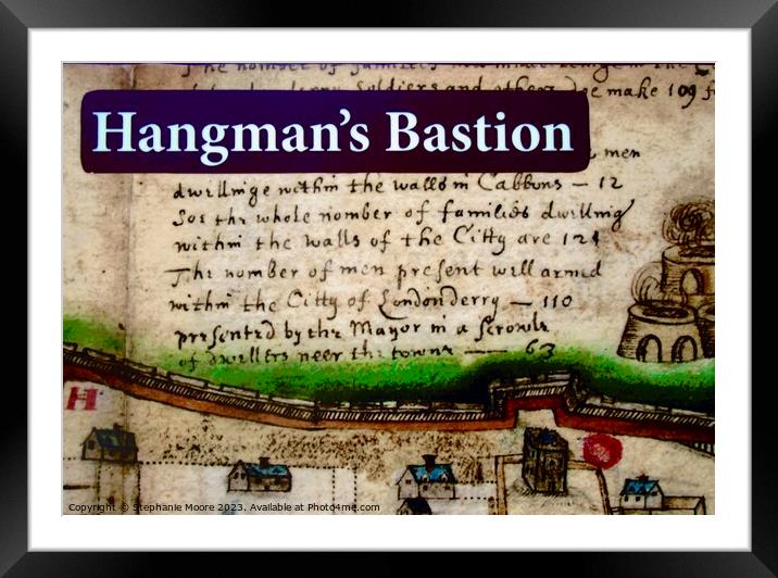 Hangman's Bastion on the Derry Wall Framed Mounted Print by Stephanie Moore