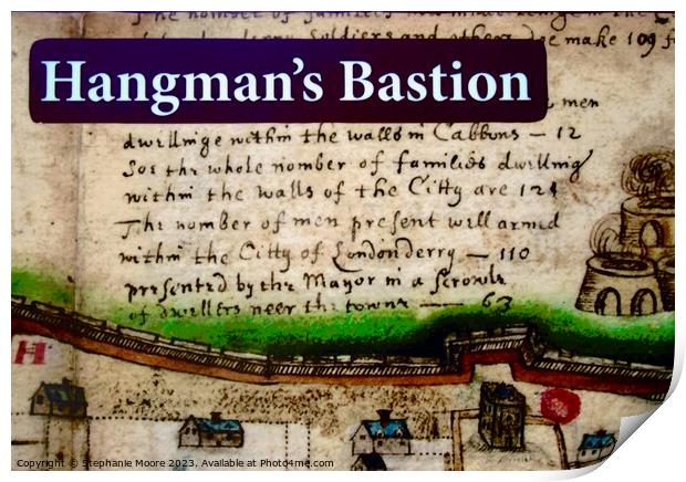 Hangman's Bastion on the Derry Wall Print by Stephanie Moore