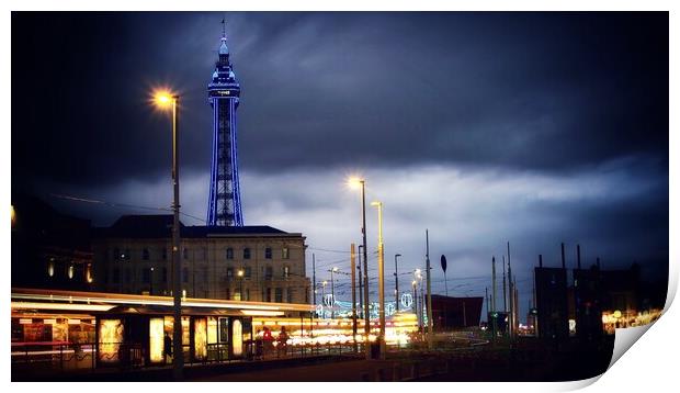 Blackpool at Night Print by Victor Burnside