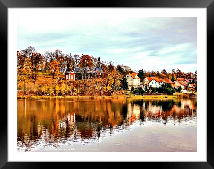 Golden Serenity in Harz Mountains Framed Mounted Print by Les Schofield