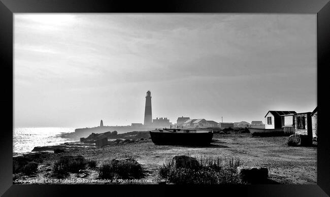 Portland bill lighthouse  Framed Print by Les Schofield