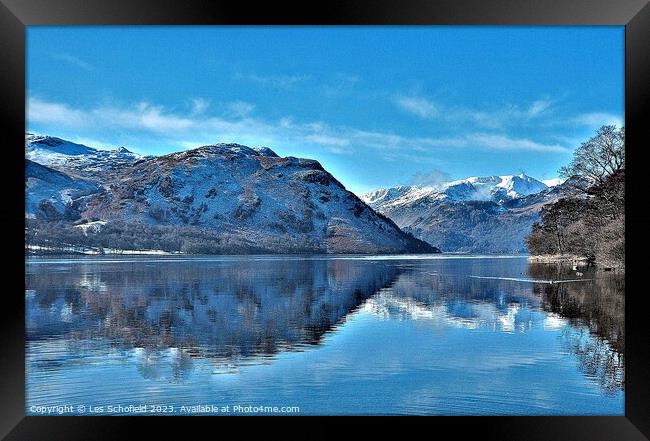 Majestic Ullswater Lake in Winter Framed Print by Les Schofield