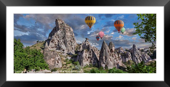 View of the Spectacular Immense Uchisar cave castle Cappadocia Framed Mounted Print by Paul E Williams