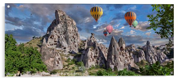 View of the Spectacular Immense Uchisar cave castle Cappadocia Acrylic by Paul E Williams