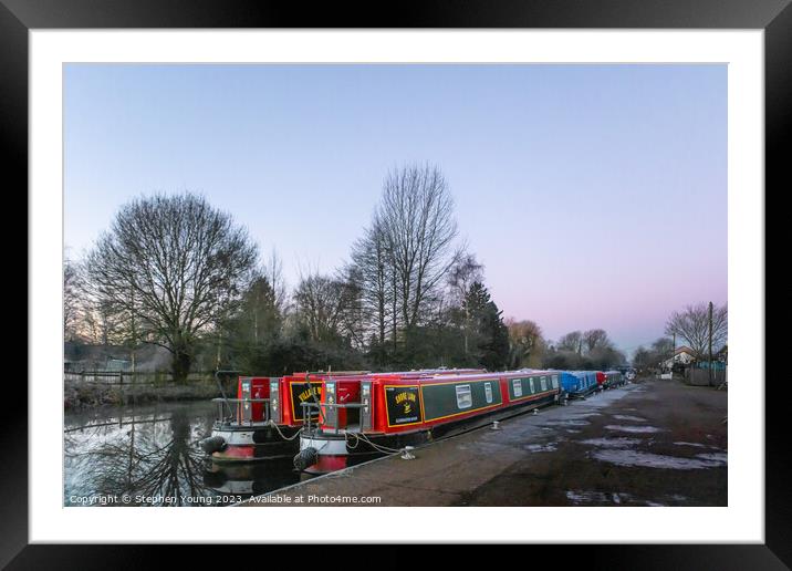 Narrow Boats Framed Mounted Print by Stephen Young