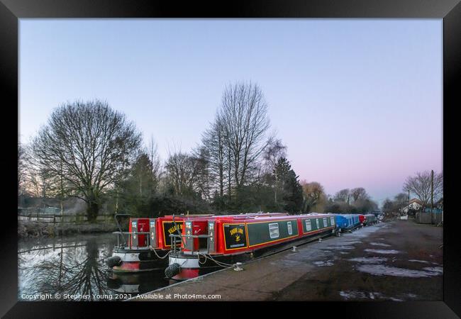 Narrow Boats Framed Print by Stephen Young