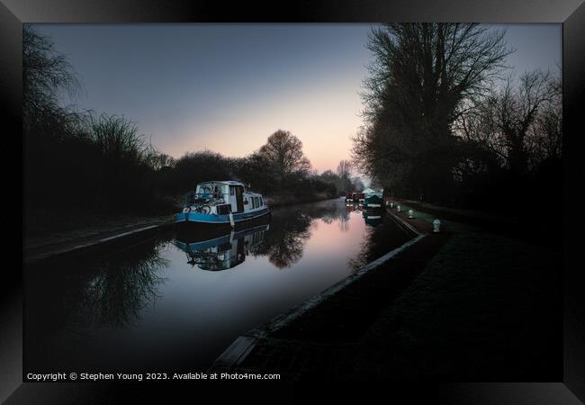 Kennet and Avon Canal Sunrise Framed Print by Stephen Young