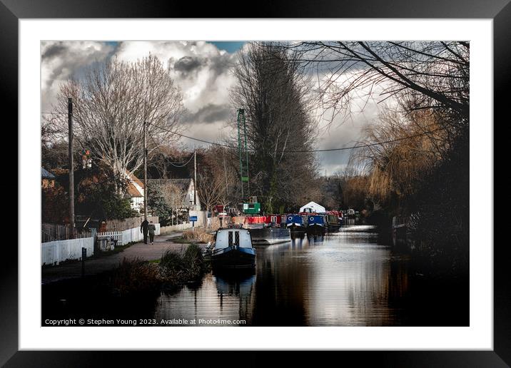 Mid Winter on the Kennet and Avon Canal Framed Mounted Print by Stephen Young