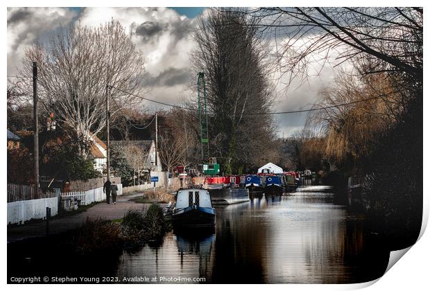 Mid Winter on the Kennet and Avon Canal Print by Stephen Young