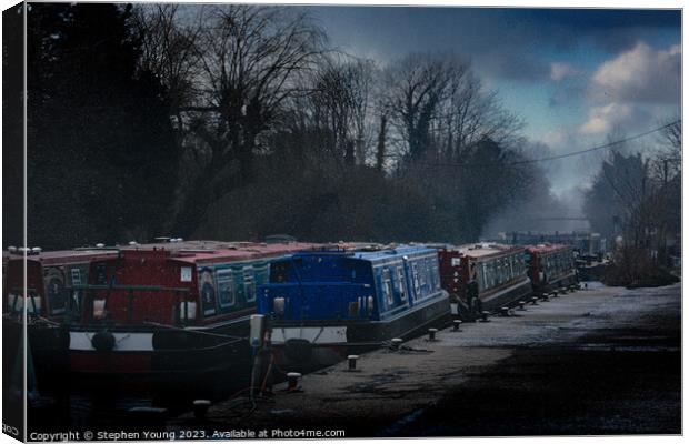 Winter on the Kennet and Avon Canal Canvas Print by Stephen Young