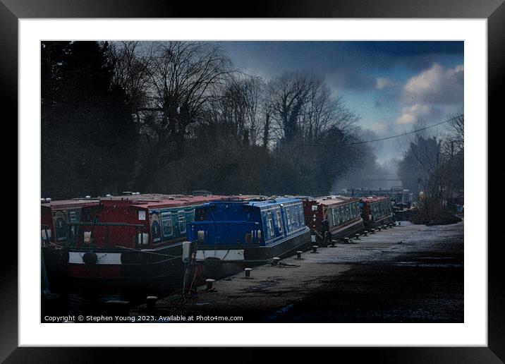 Winter on the Kennet and Avon Canal Framed Mounted Print by Stephen Young