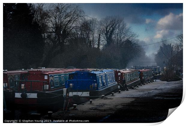 Winter on the Kennet and Avon Canal Print by Stephen Young