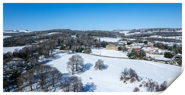 Cannon Hall Snow Print by Apollo Aerial Photography