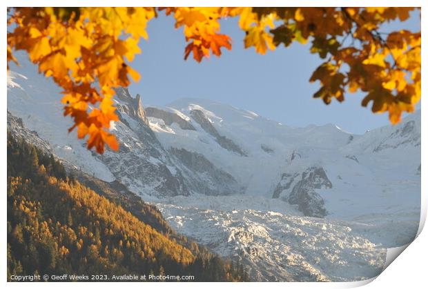 Autumn in Chamonix Print by Geoff Weeks