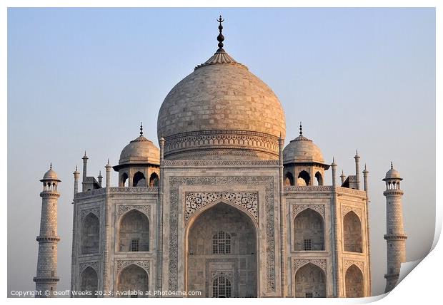 Taj Mahal Print by Geoff Weeks