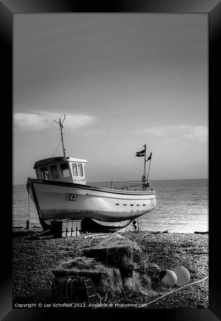 Coastal Serenity Framed Print by Les Schofield