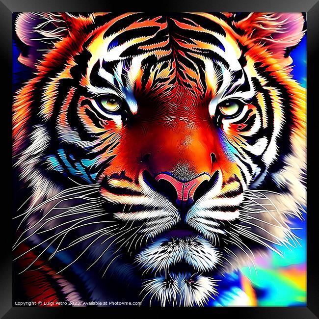 Mesmerizing Tiger Portrait Framed Print by Luigi Petro