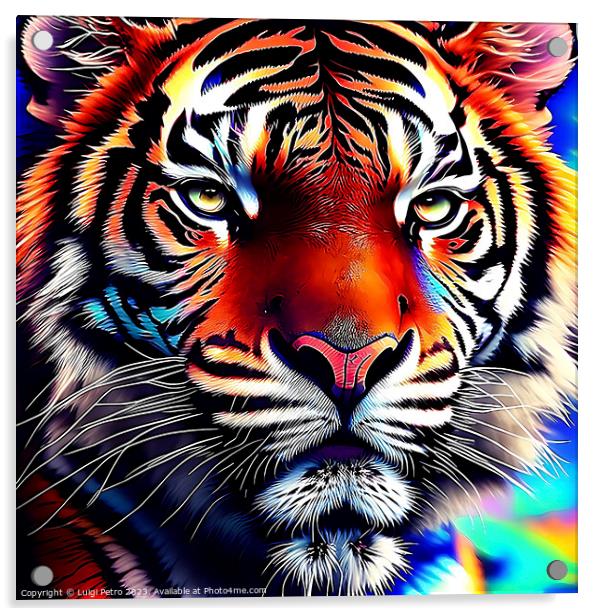 Mesmerizing Tiger Portrait Acrylic by Luigi Petro