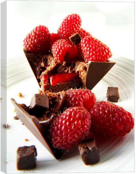 A Chocoholics Dream - Delicious Box made of Chocolate Truffle Cake Canvas Print by Paul E Williams
